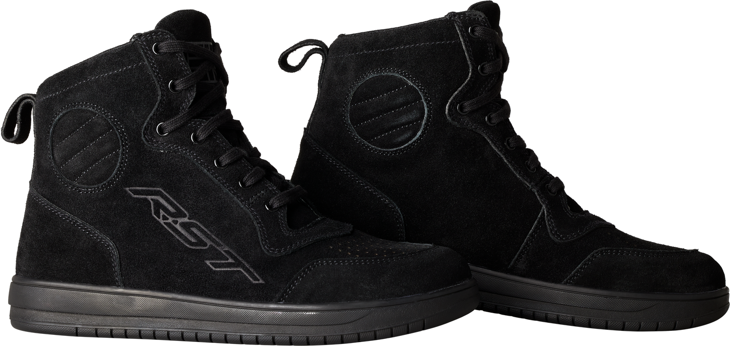 RST Hitop Moto Sneaker Ce Boot Black Suede Sz 8 556-3052041