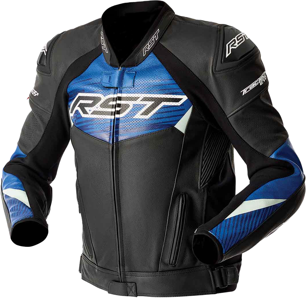 IN STOCK RST Tractech Evo D3o Jacket Blk/Blue Leather Lg 556-3635344