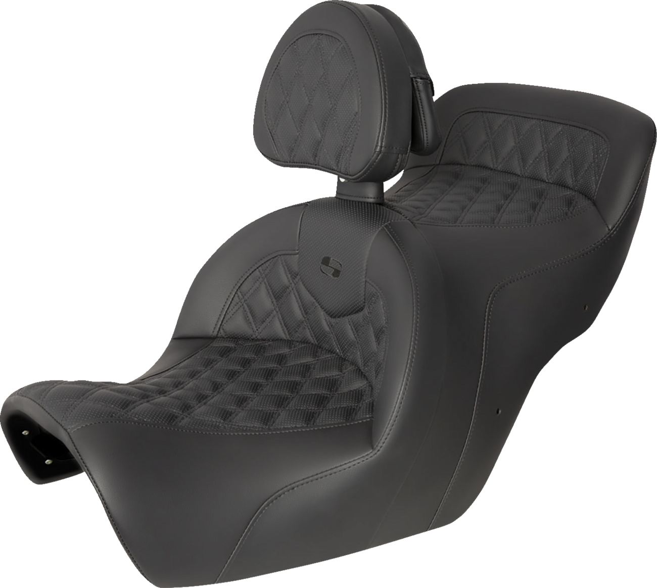 SADDLEMEN Seat - Roadsofa - With Backrest - Full Lattice Stitch - Black H88-07-182BR