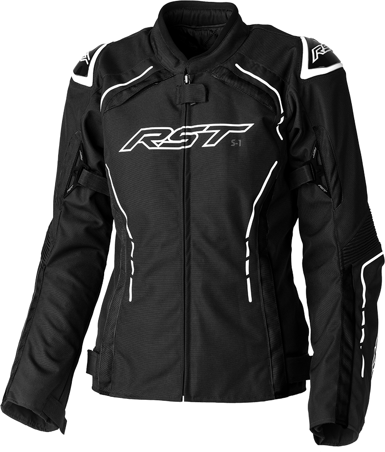 RST Ladies S1 Ce Jacket Black/White Textile Sm 556-3056010