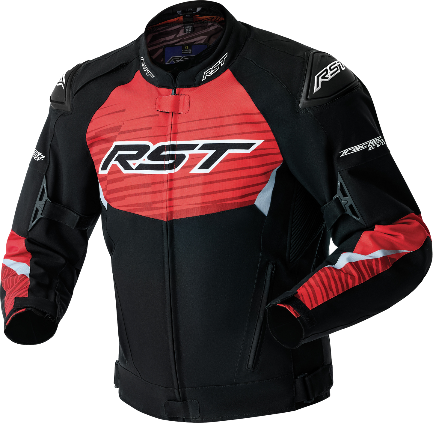 RST Tractech Evo D3o Jacket Black/Flo Red Textile Md 556-3640242