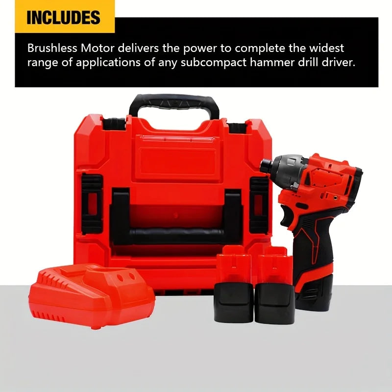 Brushless/Cordless Power Tool Set With Plastic Tool Box