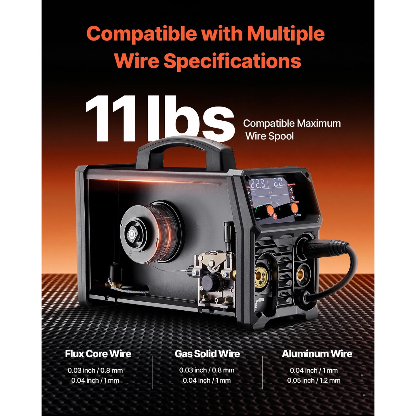 5-in-1 200Amp Plus Mig Welding Machine Gas,Flux Core MIG/Stick/Lift TIG/AU TIG with LCD Screen Display
