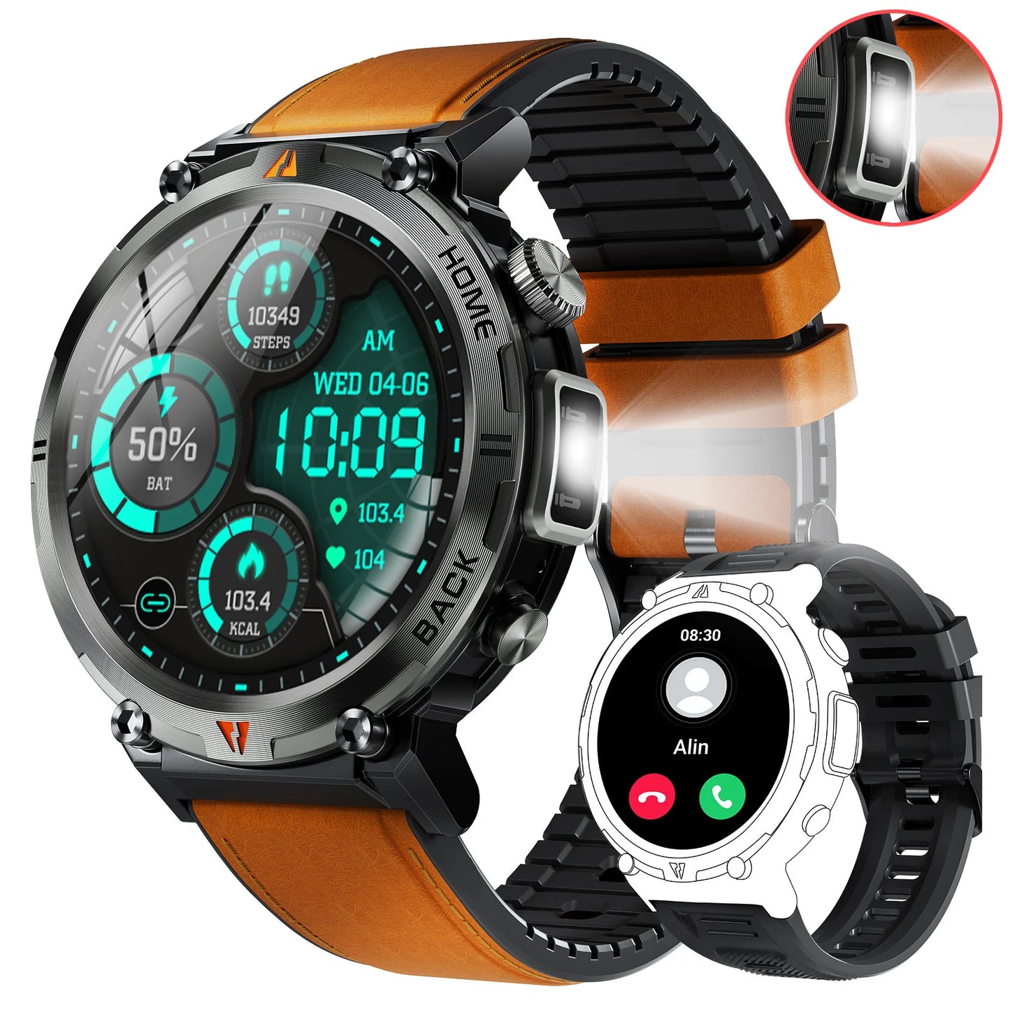 KE3 2025 New Bluetooth smartwatch With Flashlight