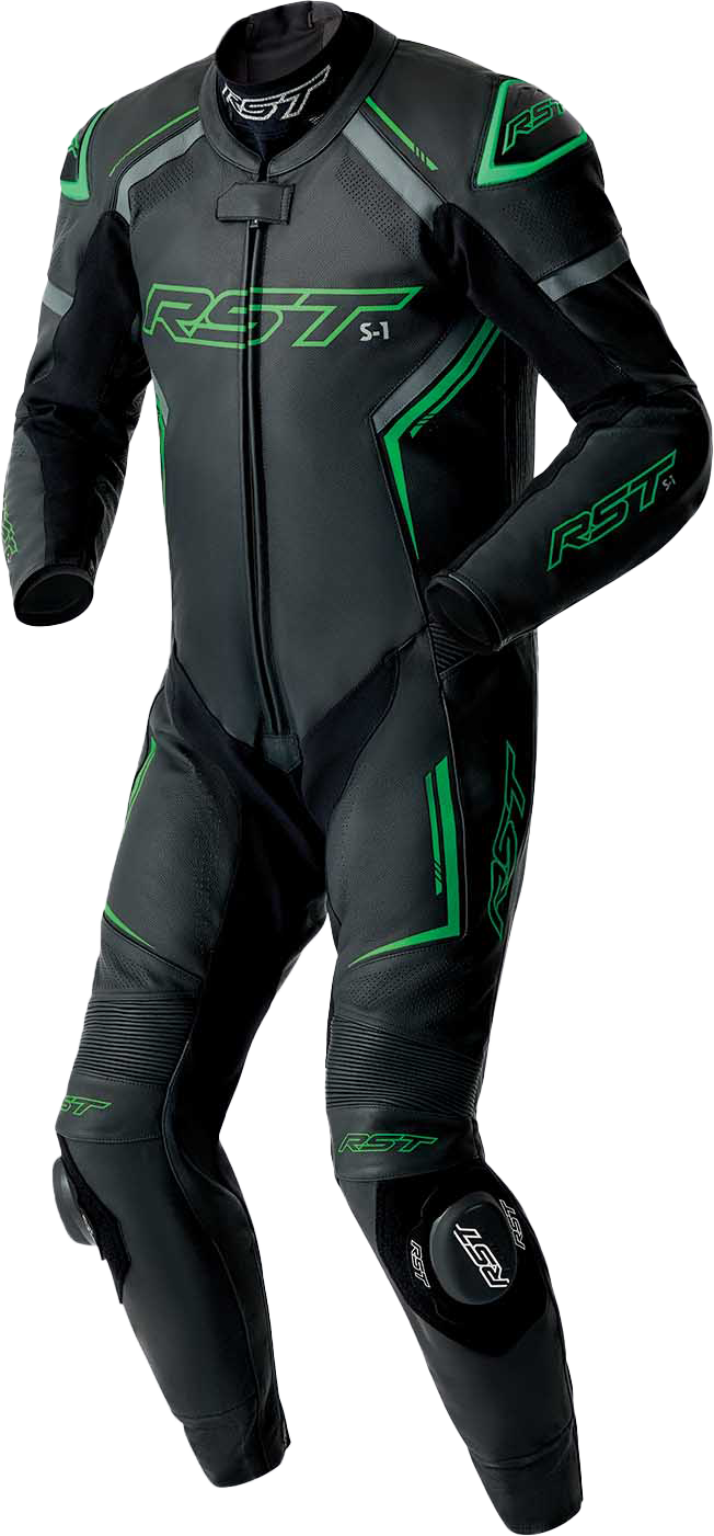 IN STOCK RST S1 D3o Suit Blk/Gry/Flo Grn Leather Md 556-3604342