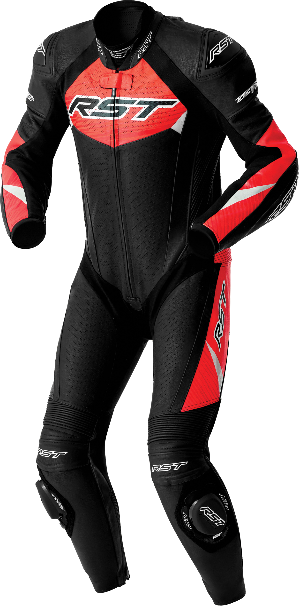 RST Tractech Evo D3o Suit Blk/Flo Red Leather 3x 556-3634250