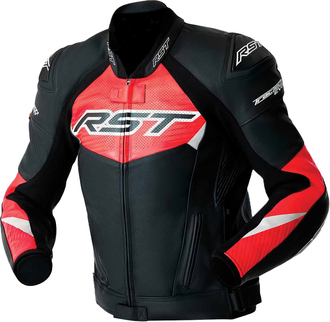 IN STOCK RST Tractech Evo D3o Jacket Blk/Flo Red Leather 2x 556-3635248