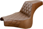 SADDLEMEN Step-Up Seat - Front Lattice Stitch - Brown - FXFB 818-28-172BR