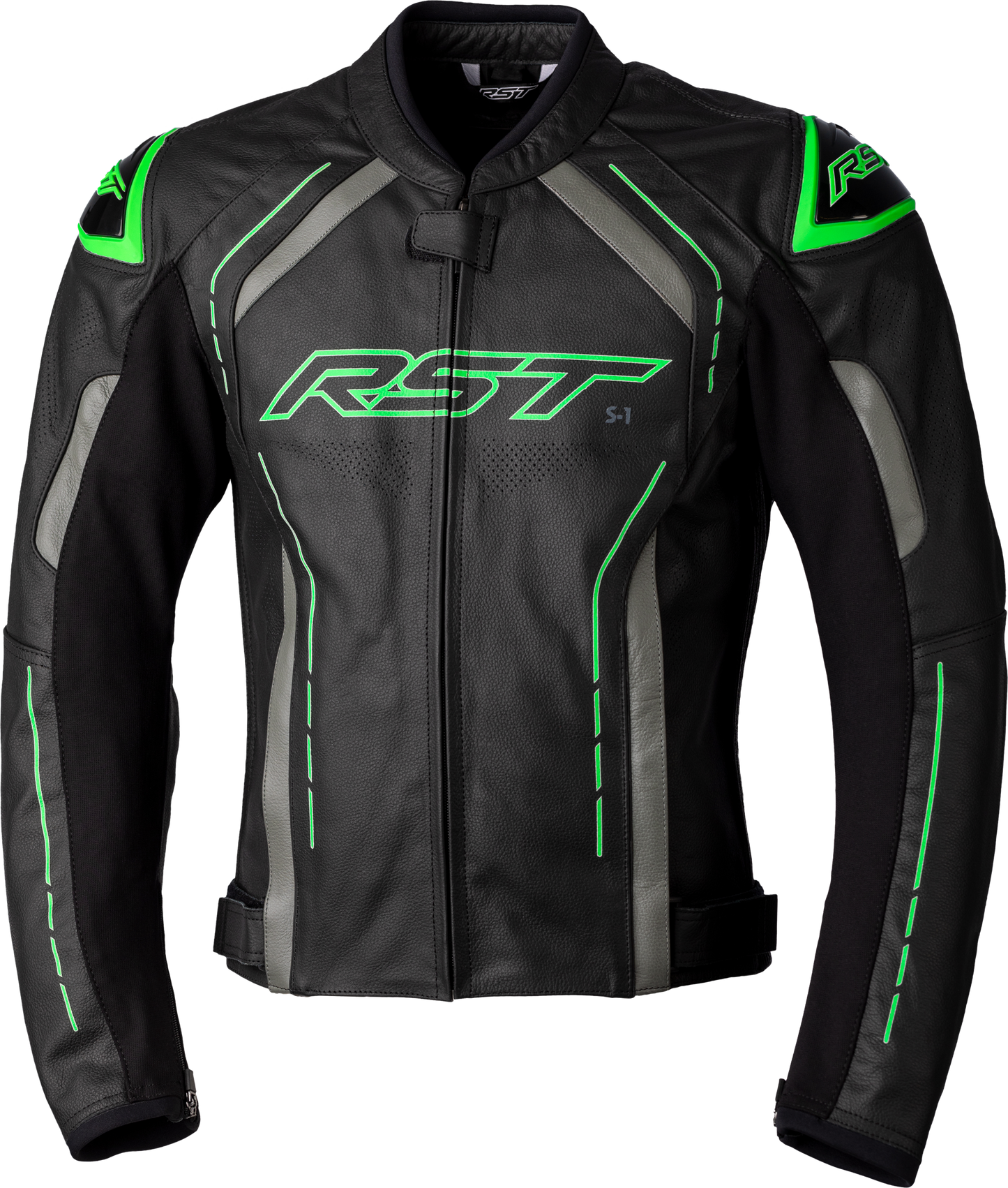RST S1 Ce Jacket Blk/Gry/Neon Grn Leather 3xl 556-2977050