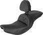 SADDLEMEN Seat - RoadSofa - With Backrest - Black W/Black Stitching - Heated - Indian '14-'23 I14-07-187BRHCT