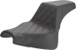 SADDLEMEN Step-Up Seat - Front Lattice Stitch - Black - FXFB 818-28-172