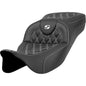 SADDLEMEN Extended Reach Roadsofa™ Seat - Lattice Stitch - White Stitch - without Backrest - FL '08-'23 A808-07B-184WHI