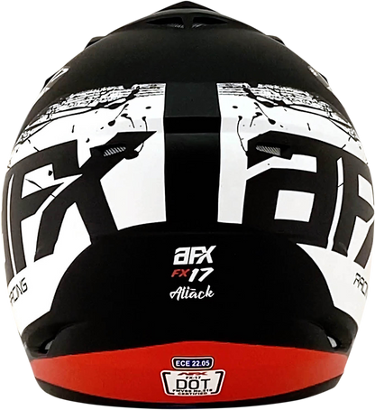 AFX FX-17 Helmet - Attack - Matte Black/Red - Small 0110-7149