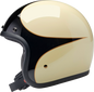BILTWELL Bonanza Helmet - Gloss Vintage White/Black Scallop - Large 1001-559-204