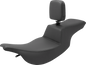 SADDLEMEN Tour Step Up Seat - Rider Backrest - Plain - FL '97-'07 897-07-194BR