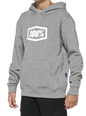 100% Youth Icon Hoodie - Gray - Large 20030-00006