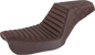 SADDLEMEN Step-Up Seat - Front Tuck-n-Roll/Rear Lattice Stitch - Brown - FXD 804-04-176BR