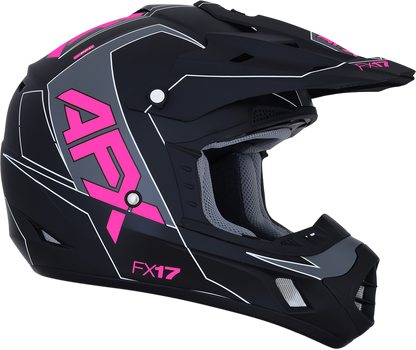 AFX FX-17 Helmet - Aced - Matte Black/Pink - Large 0110-6512