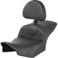SADDLEMEN Roadsofa™ Seat - Dragon Scale Stitch - w/ Backrest - FLTR/FLHX '23-'24 823-07-208B0