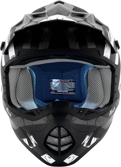 AFX FX-17 Helmet - Attack - Matte Black/Silver - 3XL 0110-7637