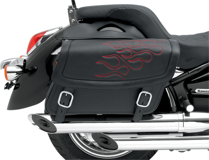 SADDLEMEN Flame Saddlebag - Red -Large X021-05-0412