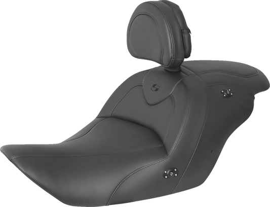 SADDLEMEN Seat - RoadSofa - with Backrest - Black w/ Black Stitching - Heated - GL1800 '14-'17 H23-20-187BRHCT