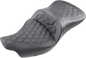 SADDLEMEN Roadsofa Seat - Full Lattice Stitch - without Backrest - Black - '09-'23 FLHTCUTG 808-07B-182T