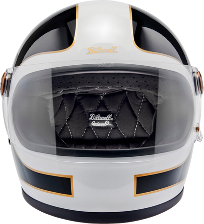 BILTWELL Gringo S Helmet - Gloss White/Black Tracker - XL 1003-566-505