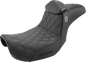 SADDLEMEN Seat - Pro Series SDC Performance With Backrest - Full Lattice Stitch/Lumbar Gripper - Black SC80604DBKRT