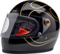 BILTWELL Gringo S Helmet - Gloss Black Flames - Large 1003-567-504