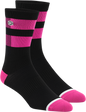 100% Flow Socks - Black/Fluorescent Pink - Small/Medium 24005-491-17
