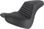 SADDLEMEN Step-Up Seat - Front Tuck-n-Roll/Rear Lattice Stitch - Black 818-31-176