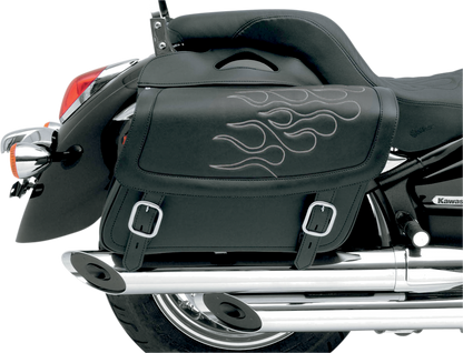 SADDLEMEN Flame Saddlebag - Silver - Large X021-05-0413
