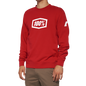 100% Icon Long-Sleeve Fleece Sweatshirt - Red - XL 20026-00013
