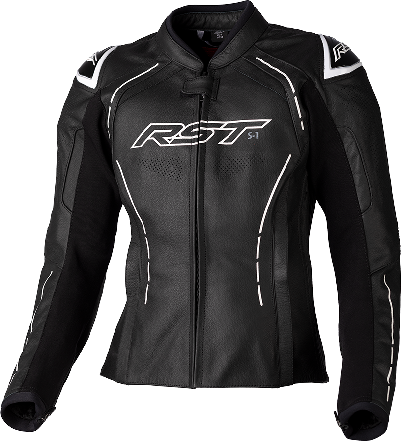 RST Ladies S1 Ce Jacket Black/White Leather Xl 556-3043016