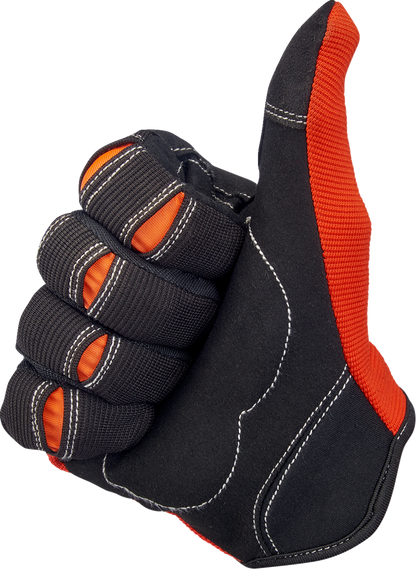 BILTWELL Moto Gloves - Orange/Black - Large 1501-0106-004