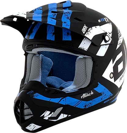 AFX FX-17Y Helmet - Attack - Matte Black/Blue - Large 0111-1410