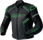 RST S1 D3o Leather Jacket Blk/Gry/Flo Grn 2x 556-3605348
