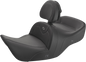 SADDLEMEN Heated Roadsofa Seat - Carbon Fiber - Includes Backrest - Black - GL H01-07-185BRHCT