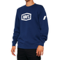100% Icon Long-Sleeve Fleece Sweatshirt - Navy - XL 20026-00018