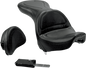 SADDLEMEN Seat - Explorer - With Backrest - Stitched - Black - Deuce 8252JS