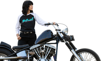 BILTWELL Women's 1985 Raglan T-Shirt - Black/White - Medium 8144-060-003