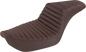 SADDLEMEN Step-Up Seat - Front Tuck-n-Roll/Rear Lattice Stitch - Brown - Dyna 896-04-176BR