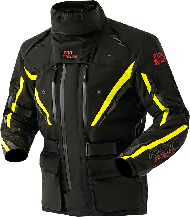 RST Ps Paragon D3o Jacket Black/Flo Yellow Textile 6xl 556-3657156