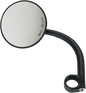 BILTWELL Mirror w/mount - Round - Black 6503-501-131