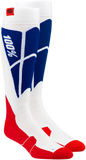 100% Hi-Side Performance Socks - White/Blue - Small/Medium 24008-022-17