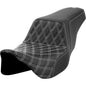 SADDLEMEN Step-Up Seat - Front Lattice Stitch - White Stitch - FLH/FLT '08-'23 A808-07B-172WHI