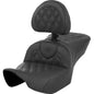SADDLEMEN Roadsofa™ Seat - with Backrest - Lattice Stitch - Black - FL '23-'24 823-07-182BR