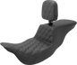 SADDLEMEN Tour Step Up Seat - Rider Backrest - Rider Lattice Stitch - FL '08-'22 808-07B-192BR