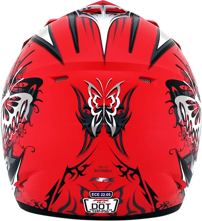 AFX FX-17Y Helmet - Butterfly - Matte Ferrari Red - Medium 0111-1385